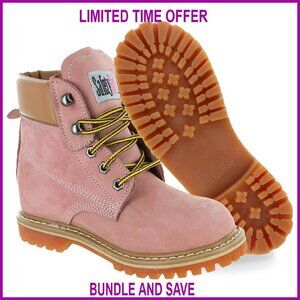 Steel Toe Work Boots Women's 7.5M Nubuck Leather Slip Resistant